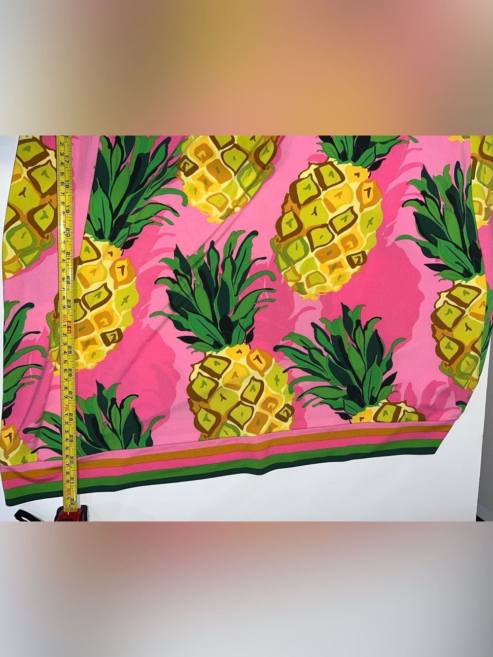 Trina Turk Kelso Pink Pineapple Off-Shoulder Dress size L - Picture 8 of 11